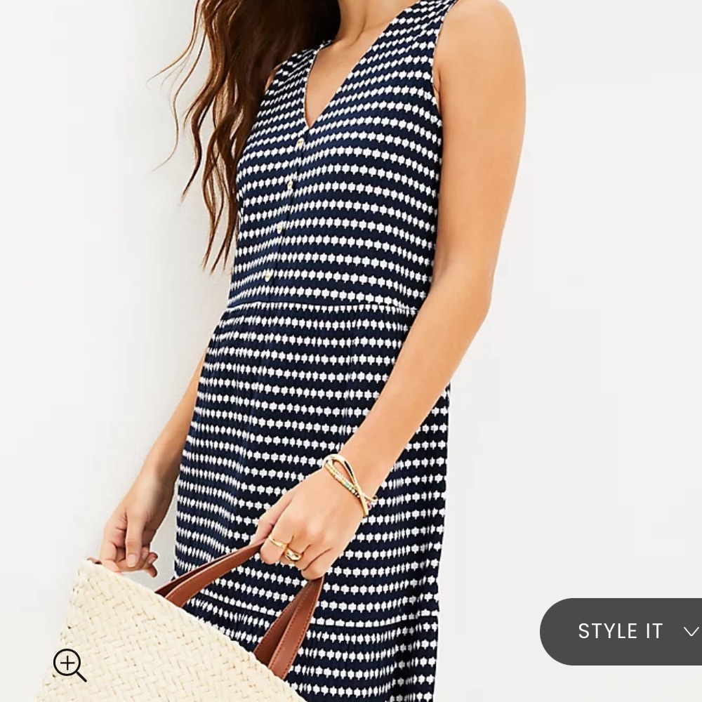 Petite V Neck Swing Dress